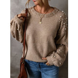 Autumn And Winter New Large-Size Loose Long-Sleeved Nail Ball Collar Collar Women's Sweater