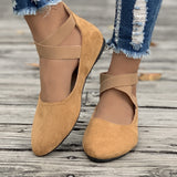 Summer New Shallow Mouth Tight Strap Round Head Women's Shoes Flat Floor Dance Mother Single Shoe