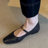 And Autumn 2025 New French Head Mary Treasure Shoes Metal Buckle Solid Flat Leather Shoes Single Shoes Single