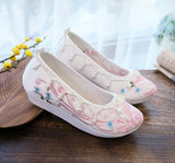Zingj Shoes, Hanfu Shoes Single Shoes / Cotton Shoes Ancient Costume Ming Embroidered Cloth Shoes Warped Head