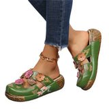 Wind Plum Totem Thick Bottom Cool Slippers Women's Summer New Pine Cake And Bao Head Slippers Women's Anti-Slip Women