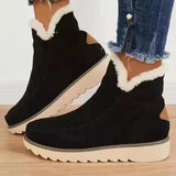 Women's Boots 2025 Winter New Women's Thick-Bottomed Cotton Boots Solid-Colored Feet To Keep Warm Short