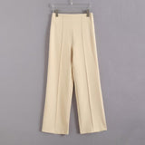And Autumn Women Equipped With Belt Evening Dress Collar Blazer High Waist Loose Hanging Trousers