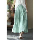 Half Dress Girl New Big Swing Skirt Solid Color Fluffy Skirt Fluffy Skirt Double Breathable Literary Waist