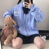 Soft Sister Student Cartoon Meal Jk Coat Zipper Koloumi Cotton Hoodie Jade Cinnamon Dog