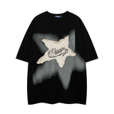 Star Patch Oversized Short Sleeve Tee-Outfit