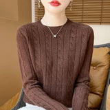 Girl Feeling Jasmine Sweater Knitted Retro Collar Top Autumn And Winter Thick Bottom Shirt