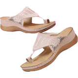 Sandals Women's New 2025 Summer 35-43 Electric Embroidery Clip Toe
