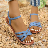 Roman Sandals Women 2025 Summer New Wearing Fashion Anti-Slip Woven Beach Cool