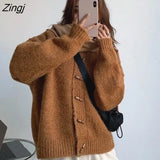 Women 5 Colors Hot Sale Baggy All-match Minimalist Solid Trendy Single Breasted Harajuku Lazy Style College Design