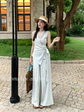 Xixi 2025 Spring New Temperament Linen Vest + High Waist Display Thin Leg Trousers Two Sets Of Women