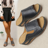 Toe Beach Slippers Women 2025 Summer Slope With Light PU Bottom Cold
