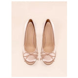 Ballet Style High Heel Women 2025 New Silk And Satin Face Bow Round Head Temperament Single