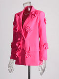 Chic Personality Suit 2025 Autumn New Heavy Industry Splicing Flowers Decoration Suit Jacket