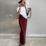 Zingj And Summer New Simulation Silk Skirt Satin Bread Hip Skirt Women Casual Color Tintail
