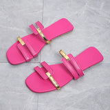 Summer New Women's Shoes Sand Slippers Large-Size Bright-Faced Flat-Bottomed Women's Slippers