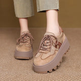 Retro Thick-Sedged Old Dad Shoes Autumn New Fashion Casual High-Board Shoes