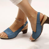 Women's Large Code 2025 Summer New Fish Mouth Clip Beach High Heel Buckle Buckle Women's