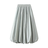 2025 New High-Rise Thin Flower Thigh Lantern Skirt Mid-Length Skirt Women
