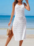Loose Long-Slendinal Side Open Fork Beach Hollow Knitwear Sunscreen