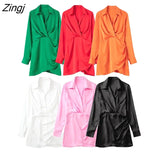 Women Fashion Long Sleeve Pleats Desgin Soft Satin Mini Shirt Dress Office Ladies Chic Irregular Hem Slim Vestidos