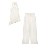 New Silk-Sense Wistry Hanging Neck Top 2754253 Wide Leg Pants