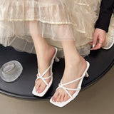 Women's New French High-Heeze Cool Slippers In The Summer Of 2025 Wear A Font Cool Drag Side-Of-Slip
