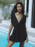 Women's Summer Vacation Solid Color Fashion Sexy New Dress Rope Belt