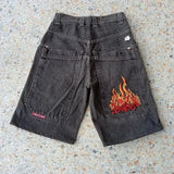 Baggy Denim Shorts Harajuku Y2K Jeans Hip-Hop Vintage Summer Brother 211-1-Outfit