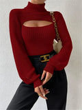 2025 Sweater Sexy Loose Sweater High Collar Hollow Sweater Outside To Wear