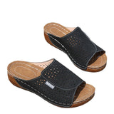 New Women's Slippers Hollow Large-Size Slippers Casual Fashion Slope And Fish Mouth Cool