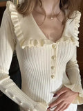 Pan Collar Ribbed Midi