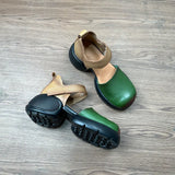 Thick-Soled Thick-Heeled Bag Head Sandals Women 2025 New Hand-Slope Heel Square Head Magic Stick Hollow Single