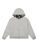 Autumn And Winter New Hooded Jacket Two-Sided Pattern Retro Leopard Zipper Hoodie Loose Personality
