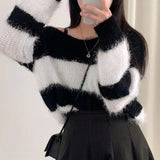 Vintage Striped Fuzzy Oversized SweaterOutfit
