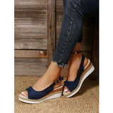 Women's Sandals Fish Mouth Bows Buckle Fashion Sandals Slopes And Thick-Soled Beach Women's