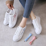 Red Embroidery Small White Shoes Women 2025 New Students Thick Plate Shoes Small Fresh Plum Single Shoes