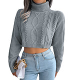 Shooting 2025 Autumn And Winter Fashion Mahjong Long Sleeve High-Neck Short-Sleeved Sweater Women's