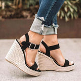 And Grass Linen One-Word Sandals Women Large Size High Snake-Snake Cold