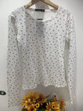 Print T-shirt Women Summer Sweet Long Sleeve Tee Shirt Female Chic Boho Slim Tops Ladies Basic O Neck Top Spring