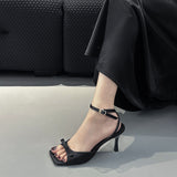 New Gentle Bow Bow Side Toe Cool Slippers Women's Summer Wearing A Hundred Words With Fairy