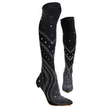 Heel Spike Stretch Socks Water Drill Pattern Fashion And Outdoor Hottie Sexy Women