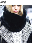 Fur Winter Scarf Women Faux Fur Collar Ring Scarves Lady Pashmina Wraps Shawls Winter Bandana foulard Cashmere
