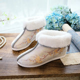 Zingj Boots Positioning Cut Brocade Tassel Clip Cotton And Velvet Women's Cotton Shoes Cloth Shoes Hanfu Shoes Cheongsam Short