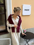 Autumn And Winter Scissors Collar Soft Sweater Skirt Elegant Loose Dress In