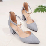 Baotou Thick Heel High Heel Women's Sandals Pointed Women's Shoes Summer Hollow Shoes Pearl Beads 2025 Spring And