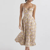 Women's New Broken Flower Collar Sexy Open Fork Spring Dress