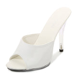 Zingj Sexy Super Heels 11CM High Nightclub Clear Slippers Sex Shoes Plus Size