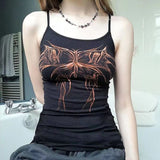Women's Tective Color Print Basic Sling Shirt Sweet Spicy Back Thin Sexy