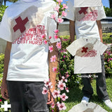 T-Shirt Medical Package Pattern Print Street Retro Style Men And Women The Same T-Shirt